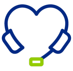 headset in shape of a heart icon